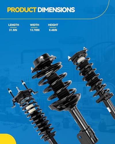 PHILTOP Rear Struts Fit for Camry 1997 1998 1999 2000 2001, Solara 1999 2000 2001 2002 2003, 171681 171680 Shock Absorbers 2 PCS Struts with Coil Spring Assemblies - size: 1999-2003 Toyota Solara