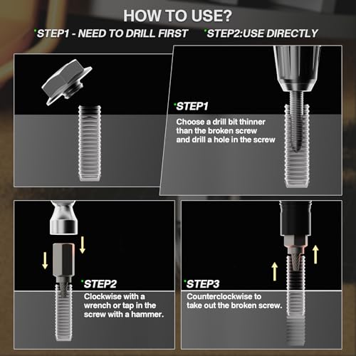 25Pcs Screw Extractor Set, Hex Head Multi-Spline Easy Out Bolt Extractor Set for Rounded Bolts, Screws, Studs, Chrome Molybdenum Alloy Steel Bolt Remover - size: 25 Pieces