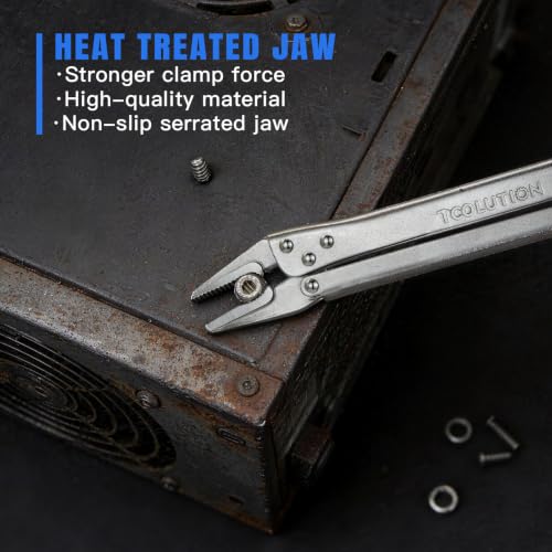 15" Long Reach Locking Pliers Needle Nose Vice Grips | Extra Long Nose Narrow Spaces Fast Release Design Automotive, Welding, Home Repair Straight Head - color: Straight
