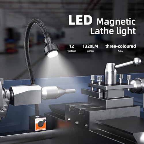 Magnetic Work Light 1320 Lumen 120V Flexible Gooseneck Work Light with Adjustable Focus and Magnetic Base for Lathe CNC MillingDrill Press Sewing Machine Industrial Light