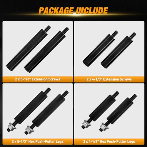 GOOACC 14pcs Bearing Puller Kit, 5 Ton Capacity Bearing Separator with 2" and 3" Jaws, Wheel Bearing Removal and Hub Axle Puller Set, Heavy Duty Gear Splitter Tool Kit, Pinion Pullers with Case, Black - color: 14pc Bearing Puller Black