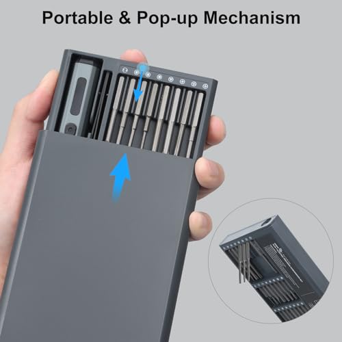 STREBITO Mini Electric Screwdriver Set, 70 in 1 Small Electric Screwdriver - 64 S2 Preicison Bits, 5 Torque Settings, 4 LED Lights, Mini Power Screwdriver Repair Tool Kit for PC Electronic (Standard) - style: Standard