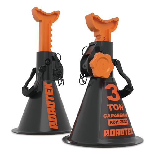 Jack Stands, 3 Ton (6,000 lbs) Heavy Duty Car Jack Stands with Integrated Steel Base and Double Locking, 11-1/4 to 16-9/16 inch Adjustable Height, for SUV, Truck, and Car, 1 Pair - size: 3 Ton | Standard