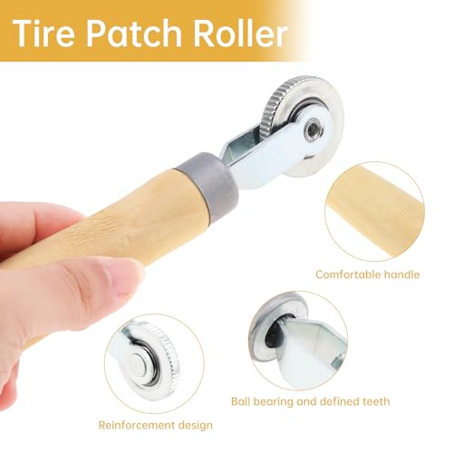 40mm Tungsten Steel Polishing Wheel Tire Repair Tool, with Patch Roller and Repair Scraper for Car Tire Grinding (40mm)
