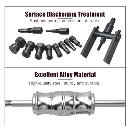 LainKeen 12pcs Motorcycle Blind Hole Bearing Puller Set 8-32MM | Internal Bearing Extractor, Slide Hammer, Two-Jawed Puller, Expandable Collets, Pilot Inner Bearing Removal Tool - size: 12PC (8-32mm)