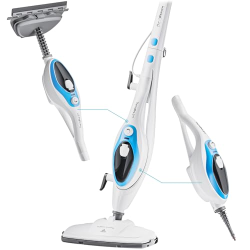 PurSteam 10-in-1 Steam Mop, Floor Steamer with Detachable Handheld Steam Cleaner for Tile, Hardwood Floors | Steam Mop with 10 Accessories | Detachable Steam Cleaner for Hard Floors, Stone, Hardwood, Tile | Washable Dirt Grip Pads - size: Large