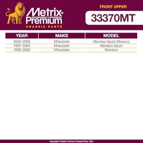 Metrix Premium Chassis Parts Ball Joint Fits Mitsubishi Montero Sport | 1997-2004, Mitsubishi Montero Sport (Mexico) 2005-2008, Montero 1992-2000, Front Upper, Replacement K9753, Made in Europe - size: 33370MT