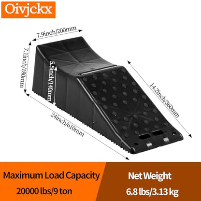2 Piece Tandem Wheel Ramp, Portable Car Service Ramp, 5.5in Tire Lift Trailer Wheel Jack RV Flat Tire Ramp, for Routine Tire Replacement Repairs