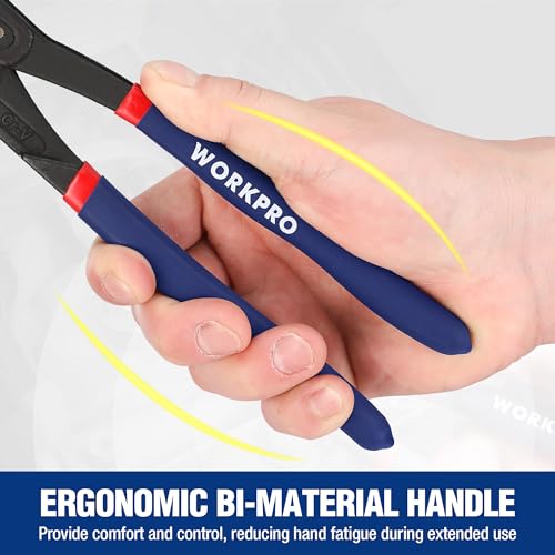 WORKPRO 2 Piece Groove Joint Pliers Set, 7 & 10-Inch Water Pump Pliers | CR-V Tongue and Groove Pliers with V-Jaw Design & Comfort Grips for Plumbing, Auto & Home Repair - size: 7 & 10-Inch