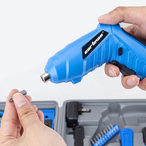 CARTMAN 149-Piece Tool Set, Blue Cordless Screwdriver, Home Repair Tool Kit | Complete tool assortment with cordless screwdriver for home repairs, office fixes, furniture setup crafting, and daily tasks. - style: 149 PC