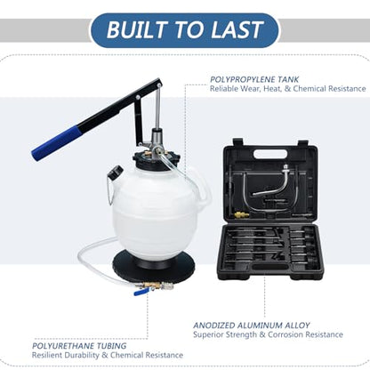 7.5L Transmission Fluid Pump Manual ATF Refill Tool Kit with 15pcs Adapters Automatic Transmission Fluid Refill Pump Set