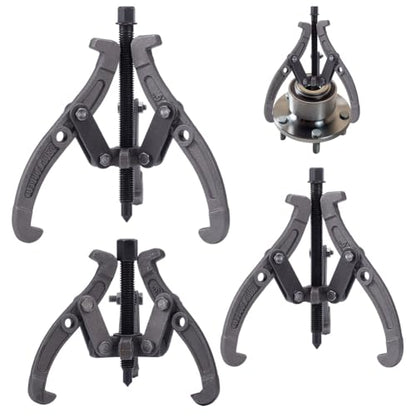 NBEADS 3 Sets 3-Jaw Bearing Puller Kits, 3 Sizes Iron Puller Kit Gear Bearing Flywheel Removal Tool for Automobile Machinery Maintenance, Assembly Required, Gunmetal