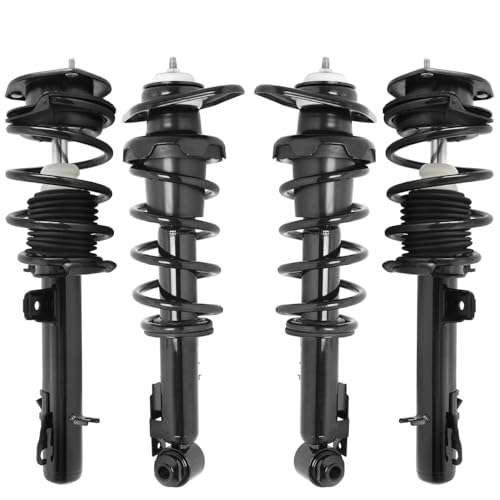 Detroit Axle - Front and Rear Struts Kit for 2007-2015 Mini Cooper | Struts with Coil Spring Assembly 2008 2009 2010 2011 2012 2013 2014 Replacement Suspension - size: 4Q471339/ 4 Struts
