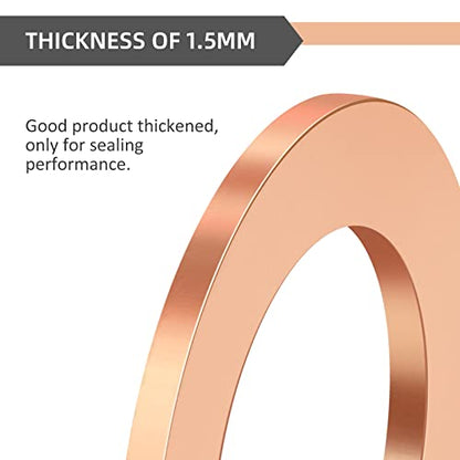 (20Pcs) M14 Red Copper Oil Drain Plug Crush Washers Gasket Seal Ring - size: M14 Crush Washers
