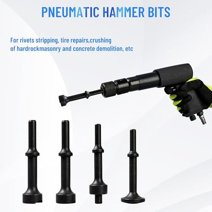 25PCS Multi-functional Pneumatic Hammer Piece Chisel Set, Air Hammer Kit, 2100 BPM Quick Change Retainer Air Hammer with Shovel Heads, Ball Joint Separator Set, Air hammer Bits (Blue) - color: Blue