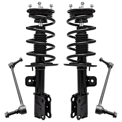 Detroit Axle - 3.5L Front Struts Kit for 2013 2014 2015 2016 2017 2018 | Ford Taurus, 2 Complete Struts with Coil Spring Assembly 2 Sway Bar End Links Replacement Suspension Kit - size: 4QS47421-V1/ sway kit