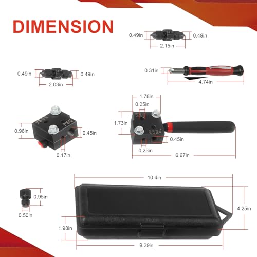 Low Profile Brake Line Single/Double Flaring Tool with Case 33260 for Creating Single or Double Flares on 3/16" / 4.75mm and 1/4" Tubing