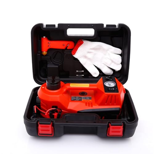Electric Hydraulic Car Jack - Upgraded 4 in 1 Floor Jack Lift Kit 5 Ton Vehicle Trailer Truck Trolley Jack Stand Tire Change and Emergency Tyre Repair,Red Jack Only - color: Red Jack Only