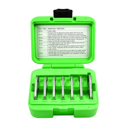 OEMTOOLS 87165 7 Piece 3/8” Drive Offset Oil Filter Socket Removal Set, Green and Black Oil Filter Removal Tool Set, Oil Change Tools for Mechanics - style: 7 Piece Offset Socket Set