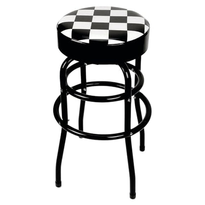 Performance Tool W85023 28-1/2-Inch Checkerboard 360 Degree Swivel Stool, Heavy Duty Steel Frame Is Perfect for Home, Bar and Shop - style: Checkerboard Swivel Bar Stool
