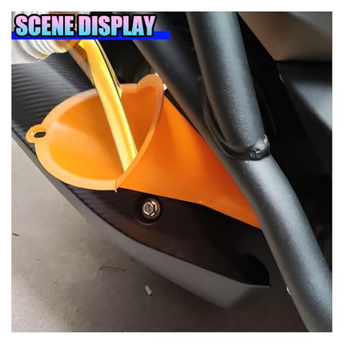 3PCS Automotive Funnels Set, Wide Mouth Plastic Fuel Funnel with Long Neck, Flexible Right Angle Funnel with Detachable Spout, Filter, Hand Siphon Pump, for Gasoline/Coolant/Engine Oil (Orange)