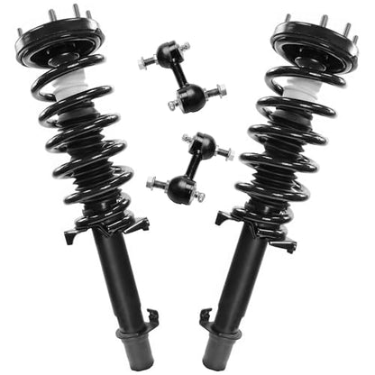 Detroit Axle - 4pc Front Suspension Struts Kit for Acura 2009 2010 2011 | 2012 TSX, 2 Struts with Coil Spring Assembly 2 Sway Bar End Links Replacement - size: 4QS54022/ sway kit