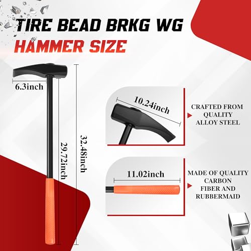 Tire Hammer 35429, 32" Heavy Duty Bead Breaker Tool & Duckbill Tire Iron for Truck, Tractor, Bus, ATV, Aircraft Tire Maintenance and Repair