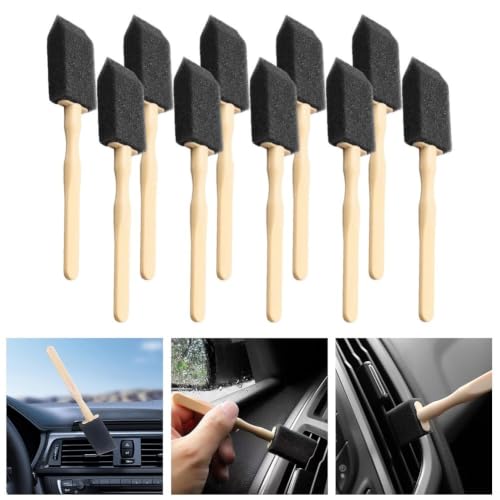 Car Air Vent Cleaning Brush Set Soft Sponge Detailing Tool for AC Grille Dashboard Dust Removal Auto Interior Cleaner Kit 14cm(10Pcs) - size: 10Pcs
