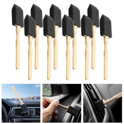 Car Air Vent Cleaning Brush Set Soft Sponge Detailing Tool for AC Grille Dashboard Dust Removal Auto Interior Cleaner Kit 14cm(10Pcs) - size: 10Pcs
