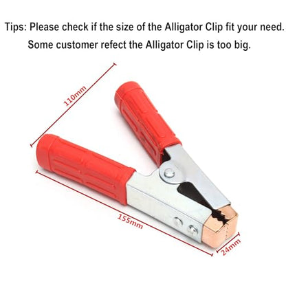 Insulated Alligator Clips Durable Heavy Duty Black & Red Boot Metal Spring Loaded Truck Car Battery Electric Test Clips Lead Probe Alligator Clamps (600A 2-PACK) - color: 600a 2-pack