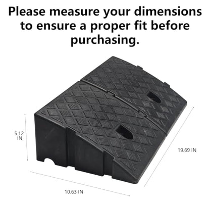 2Pack Plastic Curb Ramp for Driveway, Each 5.12" H x 10.63" W x 9.52" L, Extensible for Low Cars, Motorcycle,Bike, Cart Lawn
