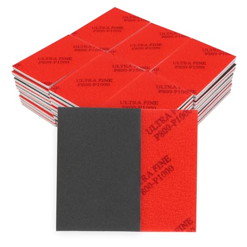 50 PCS Sanding Sponge Assortment, 800-1000 Grit Sandpaper Assortment, Hook & Loop Sanding Block for Wood, Metal, Drywall, Furniture Polishing - Dry Wet Sanding Paper for Smooth Finishing - color: 800-1000 Grit