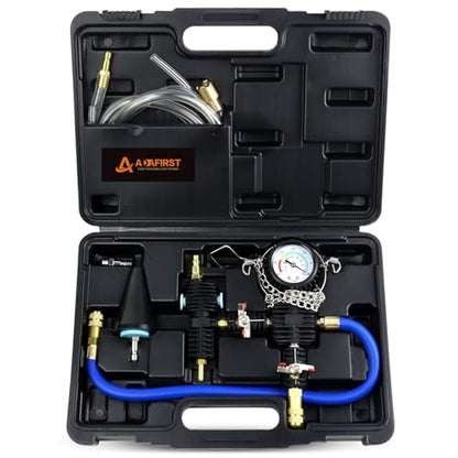 Coolant Vacuum Refill Kit, Cooling System Radiator Vacuum Purge & Fill Tool Kit, Automotive Coolant Filler with Universal Adapter Hoses for Car Motorcycle Truck Airlift Use Black - color: Black Case