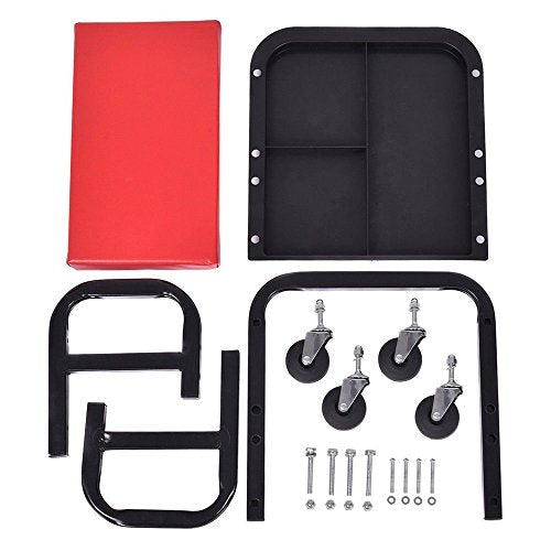 Roller Seats Mobile Rolling Seat W/Equipment Tray, Round Garage Workshop Chair,Stool Seat with Tool Tray, Rolling Mechanic Stool Garage Shop Creepers, Garage & Shop Roller Seats & Creepers 36x36x36cm