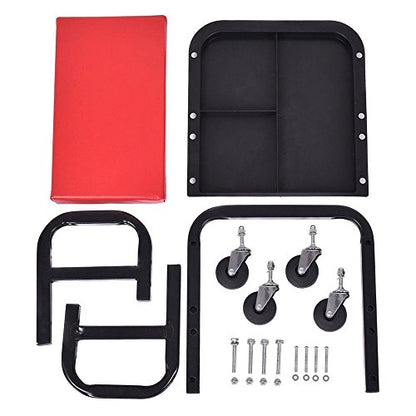 Roller Seats Mobile Rolling Seat W/Equipment Tray, Round Garage Workshop Chair,Stool Seat with Tool Tray, Rolling Mechanic Stool Garage Shop Creepers, Garage & Shop Roller Seats & Creepers 36x36x36cm