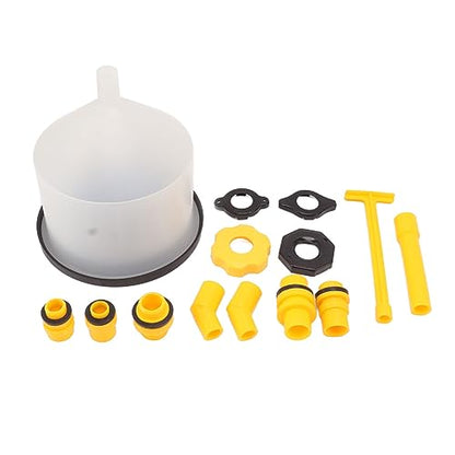 Coolant Fill Kit, 15PCS No Spill Radiator Coolant Filling Funnel with Switch & Extension Rod, Universal Spill Proof Funnel Kit, Ideal for Most Cars