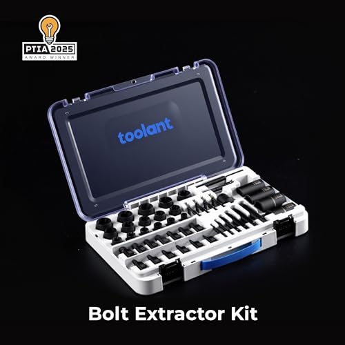 toolant 46pcs Impact Bolt Extractor Kit, Bolt & Nut Remover Socket Tool Kit, Stripped Bolt Extractor for Damaged Screws and Bolts - size: 46pcs