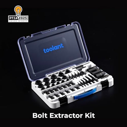 toolant 46pcs Impact Bolt Extractor Kit, Bolt & Nut Remover Socket Tool Kit, Stripped Bolt Extractor for Damaged Screws and Bolts - size: 46pcs
