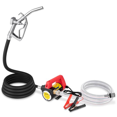 12V DC Diesel Transfer Pump Kit, Loksun 11.9 GPM Electric Fuel Pump with Nozzle & Hoses for Transferring Diesel, Kerosene, Machine and Transformer Oil