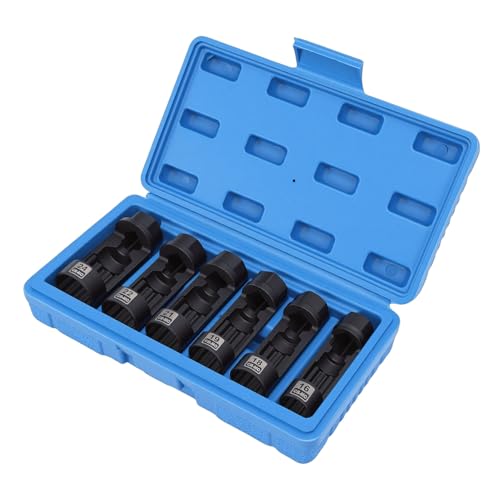 ANGGREK 6Pcs Suspension Strut Nut Socket Set 16mm 18mm 19mm 21mm 22mm 24mm CRMO Shock Absorber Strut Nut Removal Tool Kit with Storage Case for Vehicle Suspension Repair