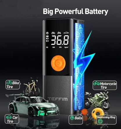 Tire Inflator Portable Air Compressor, Air Pump for Car with Pressure Gauge,Tire Inflator for Car Motorcycle Bike Pump