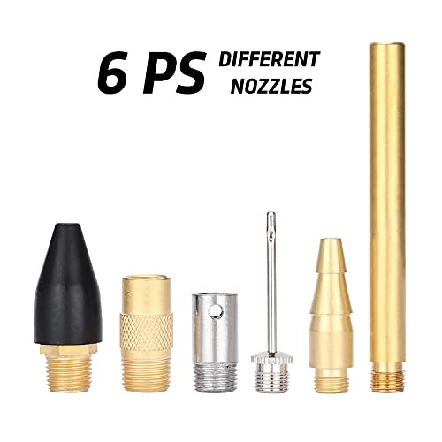 21 Pieces Air Compressor Accessories 1/4 Inch NPT, Inflation Kit, with Blow Gun, Air Chucks, Inflation Needles,seal tape included - size: 21 Pieces