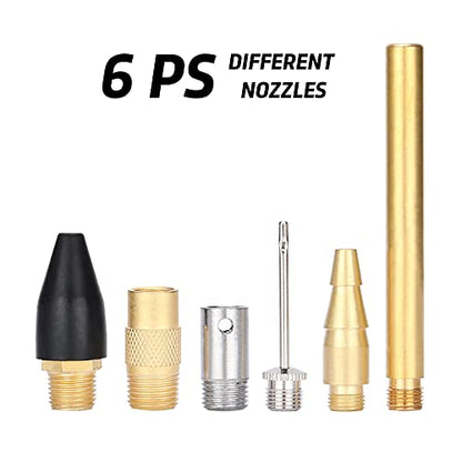 21 Pieces Air Compressor Accessories 1/4 Inch NPT, Inflation Kit, with Blow Gun, Air Chucks, Inflation Needles,seal tape included - size: 21 Pieces