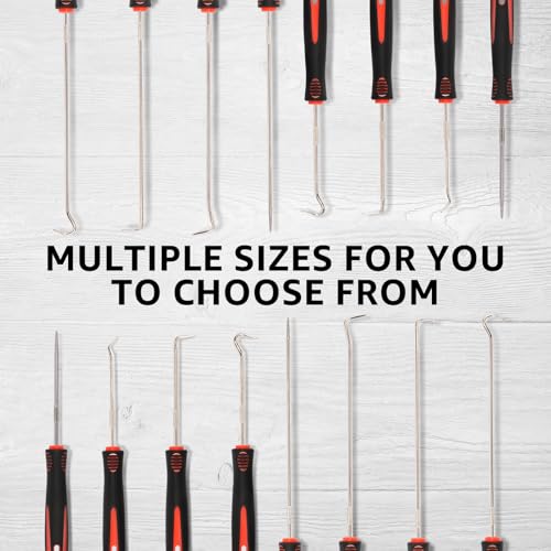 16Pcs Pick and Hook Set, Precision Oil Seal Pick Tool, Easy Removal Automotive Oil Seal Hook, Long Short Reach Seal Puller for Car Lock Keys Remove Hoses and Gaskets