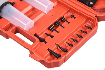 DHA 2 in 1 Brake Bleeder Kit Hand Held Vacuum Pump Pressure Tester Tool, One Man Vacuum and Pressure Pump Tester Brake Fluid Bleeding Kit for Car Motorcycle