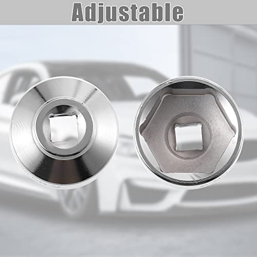 X AUTOHAUX Universal 30mm Car Oil Filter Wrench Oil Filter Socket Wrench Housing Cap Socket Remover Tools Silver Tone