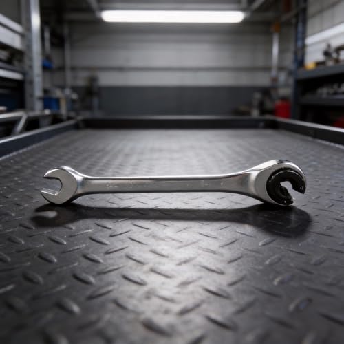 Posheliox Low Swing Angle Spanner Metric Flare Nut Wrench Ratcheting Spanner Set Chrome Vanadium Steel Tool for Automotive Brake Line Repair(8mm) - size: 8mm
