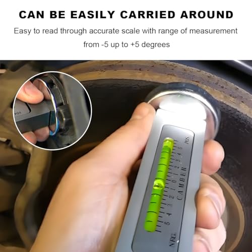 Adjustable Magnetic Gauge Tool, Camber Castor Strut Wheel Alignment Gauge with Magnetic Base, Universal Automotive Wheel Alignment Tool for Car Truck RV Tire Repair (White) - color: White