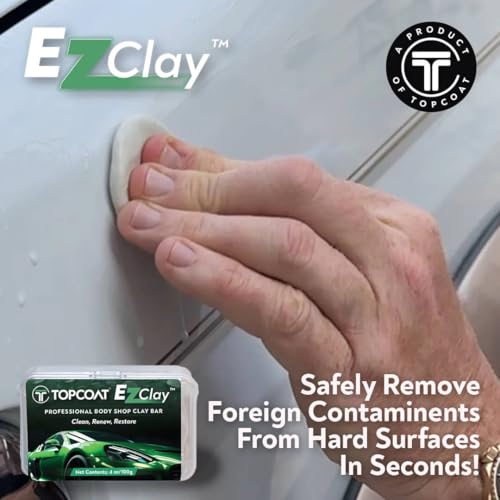 TopCoat® EzClay™ Clay Bar Auto Detailing Kit with EzGlyde™ Clay Lubricant Spray - Remove Contaminants from Hard Surfaces in Seconds - The Only Car Bar You'll Ever Need