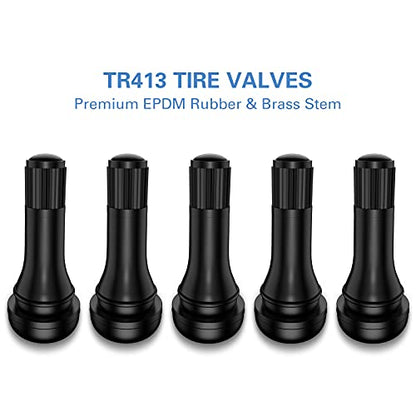 CKAuto TR413 Rubber Snap-in Tire Valve Stem (5pcs/Bag) - size: TR413
